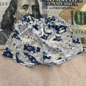 Bravest Studios Blue and Gray Patterned Shorts